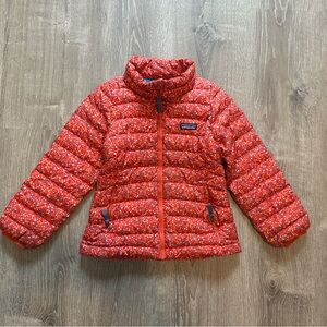 Patagonia Girls Size XS 5/6 Floral Down Sweater Puffer Jacket